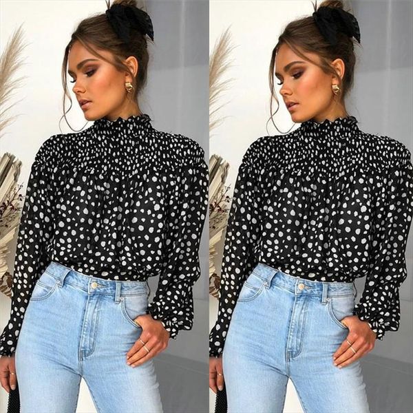 fashion women chiffon blouse and 2019 spring long sleeve puff blouse ruffles chiffon lady shirt dot pattern lady, White
fashion women chiffon blouse and 2019 spring long sleeve puff blouse ruffles chiffon lady shirt dot pattern lady, White