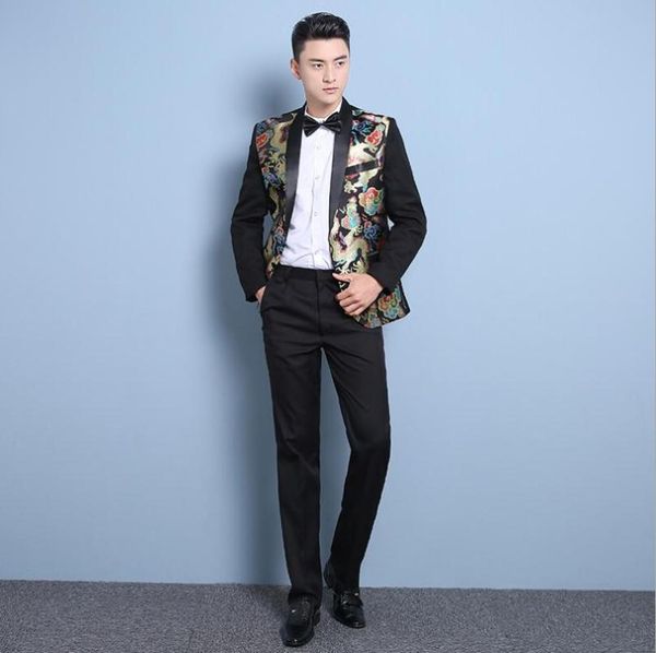men's suits & blazers fashion korean slim chinese style blazer groom's wedding dress host performing men stage clothes (suit+pants, White;black
men's suits & blazers fashion korean slim chinese style blazer groom's wedding dress host performing men stage clothes (suit+pants, White;black