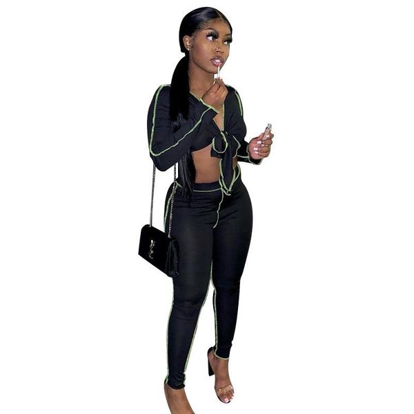 046 women two piece set tie-up front outer sweatshirt leggings skinny solid cropped pants matching streetwear, Gray
046 women two piece set tie-up front outer sweatshirt leggings skinny solid cropped pants matching streetwear, Gray