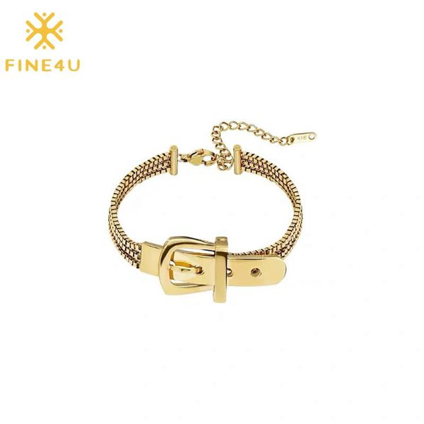 link, chain fine4u b491 high polished stainless steel adjustable belt buckle bracelets bangle for men/women, Black
link, chain fine4u b491 high polished stainless steel adjustable belt buckle bracelets bangle for men/women, Black