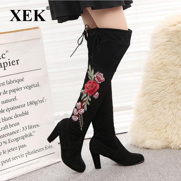 women thigh high boots women winter snow boots flower print over the knee high stretch elastic thick heel plus size st3081, Black
women thigh high boots women winter snow boots flower print over the knee high stretch elastic thick heel plus size st3081, Black