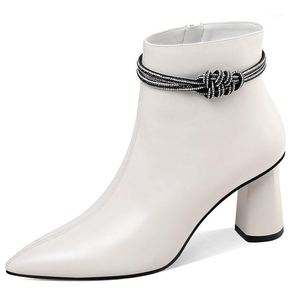 pointed toe women boots women cowhide zipper shoes high heel ankle boots square high fashion 2020 latest genuine leather winter1, Black 
pointed toe women boots women cowhide zipper shoes high heel ankle boots square high fashion 2020 latest genuine leather winter1, Black