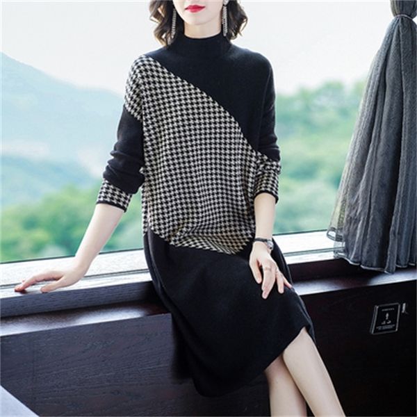 high collar loose knit sweater sleeve dress plaid ladies ladies'nightgown long robe femme dressed as fiesta jg2x, Black;gray
high collar loose knit sweater sleeve dress plaid ladies ladies'nightgown long robe femme dressed as fiesta jg2x, Black;gray