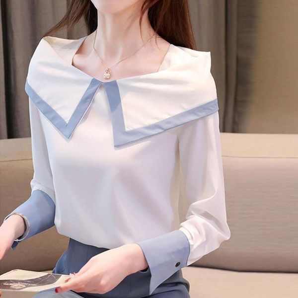chic square neck white chiffon shirt for women long sleeve loose chiffon blouse office shirt retro ladies #20
chic square neck white chiffon shirt for women long sleeve loose chiffon blouse office shirt retro ladies #20