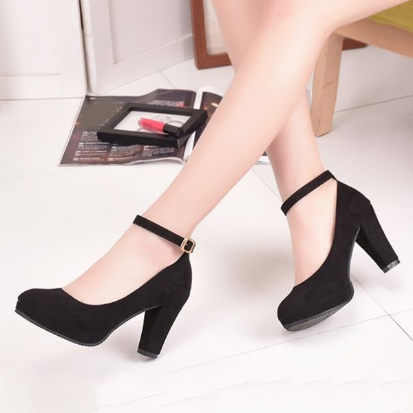 women's fashion pumps sweet woman thick high heels ankle strap flock female platform mary jane women shoes ladies footwear y200323, Black
women's fashion pumps sweet woman thick high heels ankle strap flock female platform mary jane women shoes ladies footwear y200323, Black