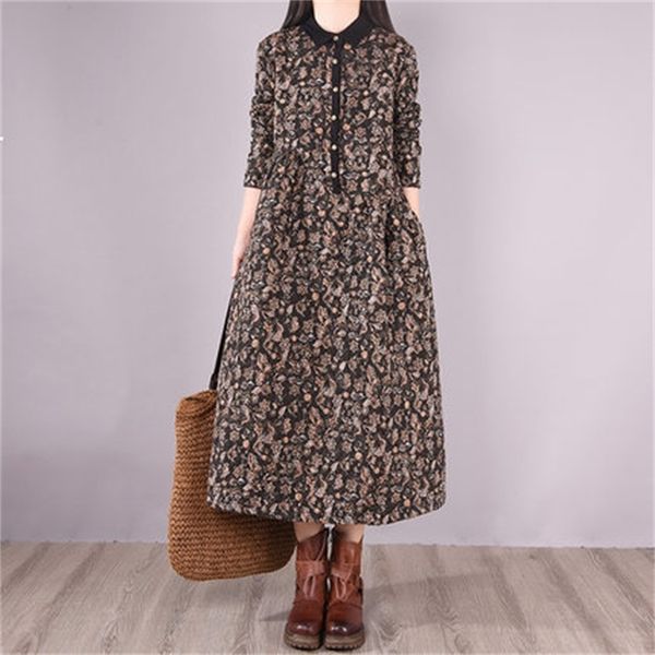 2021 new women's dress autumn new winter padded round-rolled long lapel literary comfortable casual fashion dress-1 i083, Black;gray
2021 new women's dress autumn new winter padded round-rolled long lapel literary comfortable casual fashion dress-1 i083, Black;gray