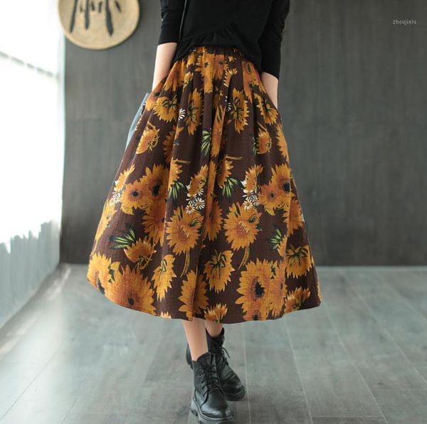 autumn spring skirts women retro print loose cotton female a-line clothing fashion1, Black
autumn spring skirts women retro print loose cotton female a-line clothing fashion1, Black