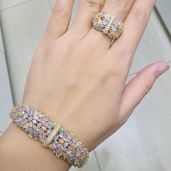 newness delicate shiny full zircon flowers cubic zirconia copper party wedding saudi arabic dubai bangle ring set, Silver
newness delicate shiny full zircon flowers cubic zirconia copper party wedding saudi arabic dubai bangle ring set, Silver
