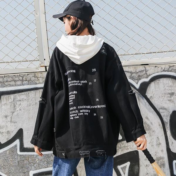 women's jackets embroidery letter basic denim jacket women spring autumn korean loose large size coat bf hole harajuku jaqueta jeans f3, Black;brown
women's jackets embroidery letter basic denim jacket women spring autumn korean loose large size coat bf hole harajuku jaqueta jeans f3, Black;brown