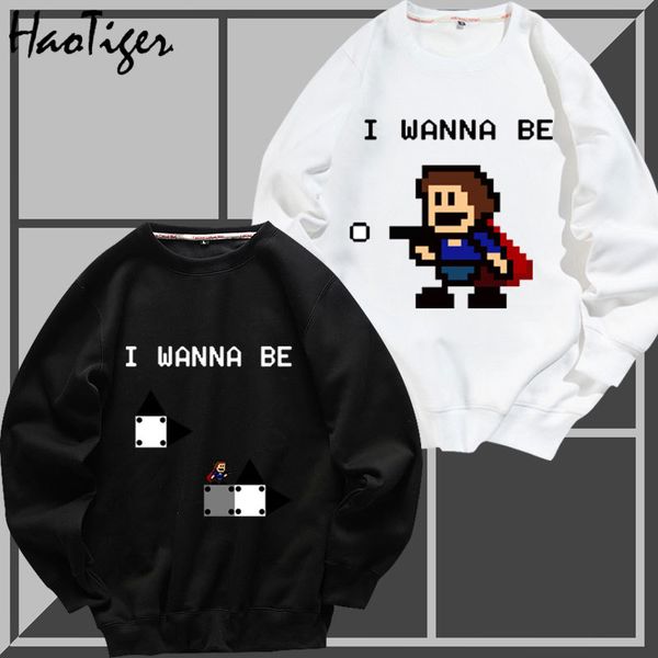 i wanna be casual game around autumn round neck sweater men's loose hoodie coat with velvet
i wanna be casual game around autumn round neck sweater men's loose hoodie coat with velvet