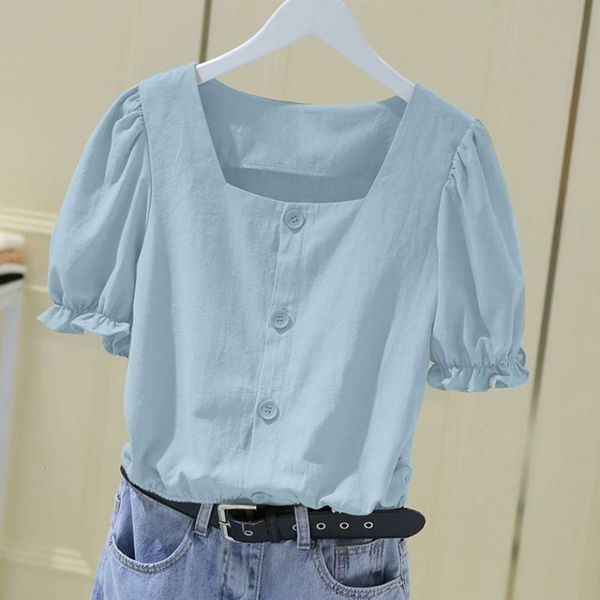 2020 new summer korean open clavicle loose bubble sleeve shirt women's collar french short waist top, White
2020 new summer korean open clavicle loose bubble sleeve shirt women's collar french short waist top, White