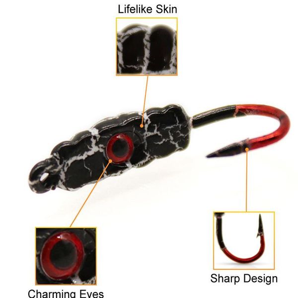 gobygo 6pcs/lot 21mm 1.5g winter ice jig sinking lead head hook maggot worm metal bait mini fishing lure tackle artific qylrvy
gobygo 6pcs/lot 21mm 1.5g winter ice jig sinking lead head hook maggot worm metal bait mini fishing lure tackle artific qylrvy