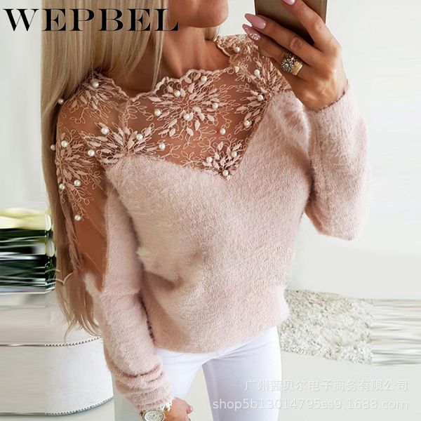 women autumn winter lace patchwork warm pullover sweater casual ladies elegant long sleeve mesh sweatshirt q1210, White;black
women autumn winter lace patchwork warm pullover sweater casual ladies elegant long sleeve mesh sweatshirt q1210, White;black