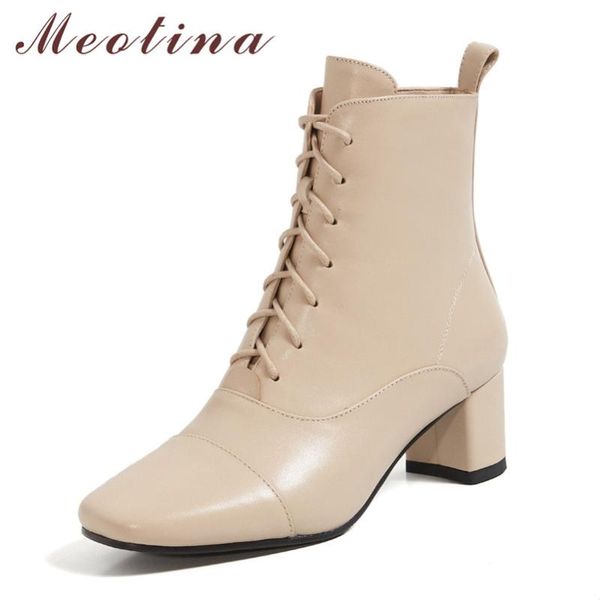 meotina ankle boots women shoes real leather high heel short boots square toe thick heels lace up lady autumn winter 40, Black
meotina ankle boots women shoes real leather high heel short boots square toe thick heels lace up lady autumn winter 40, Black