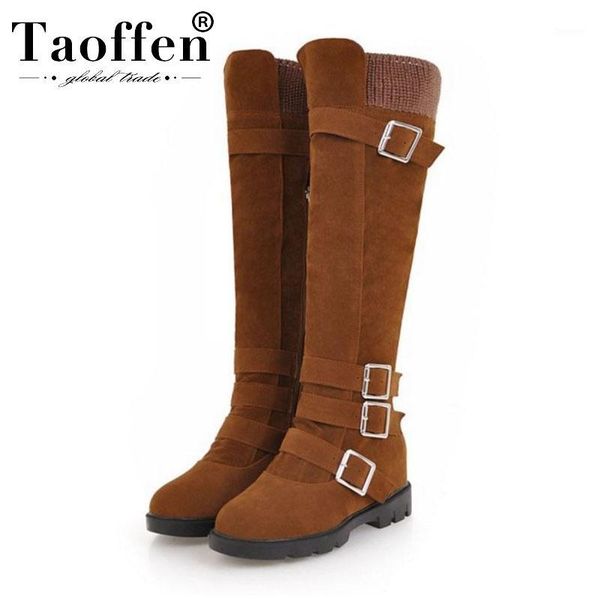 taoffen 4 color women flats buckles round toe knee high boots winter fashion office shoes woman warm footwear size 34-431, Black
taoffen 4 color women flats buckles round toe knee high boots winter fashion office shoes woman warm footwear size 34-431, Black