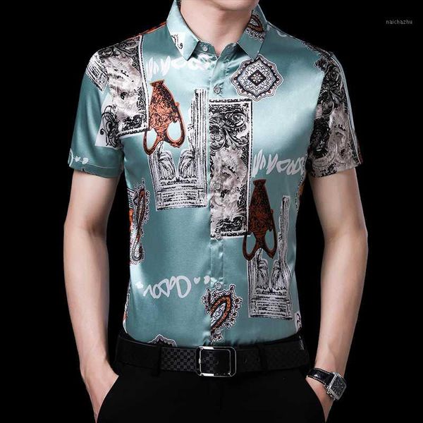male silk shirt summer floral printed silk clothes fashion man printing satin dress shirts short sleeve1, White;black
male silk shirt summer floral printed silk clothes fashion man printing satin dress shirts short sleeve1, White;black