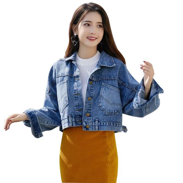 women's jackets bf wind autumn jeans jacket female solid long sleeve bomber denim casual loose cropped women coats abrigo mujer, Black;brown
women's jackets bf wind autumn jeans jacket female solid long sleeve bomber denim casual loose cropped women coats abrigo mujer, Black;brown