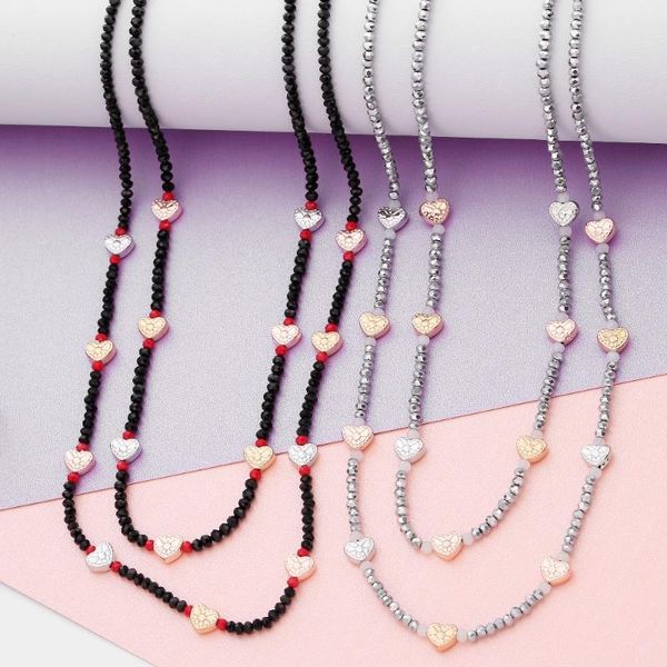 small heart beads black crystal chain necklace for women multi layers cute beads choker necklace summer jewelry accessory gifts, Silver
small heart beads black crystal chain necklace for women multi layers cute beads choker necklace summer jewelry accessory gifts, Silver
