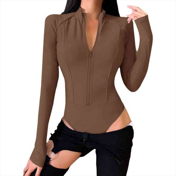 women long sleeve slim bodysuit stand-up collar zipper bodycon closure simple solid color slim style spring clothing, Black;white
women long sleeve slim bodysuit stand-up collar zipper bodycon closure simple solid color slim style spring clothing, Black;white