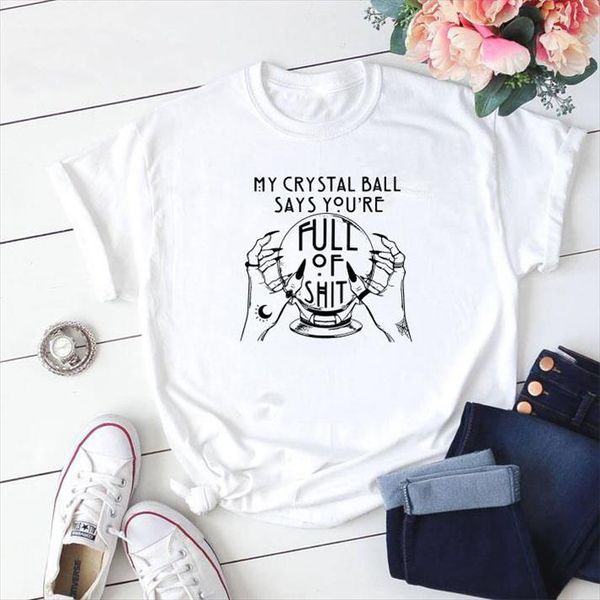 my crystal ball says youre full of gothic t shirt funny women fashion 100% cotton vintage graphic grunge tee tshirts, White
my crystal ball says youre full of gothic t shirt funny women fashion 100% cotton vintage graphic grunge tee tshirts, White