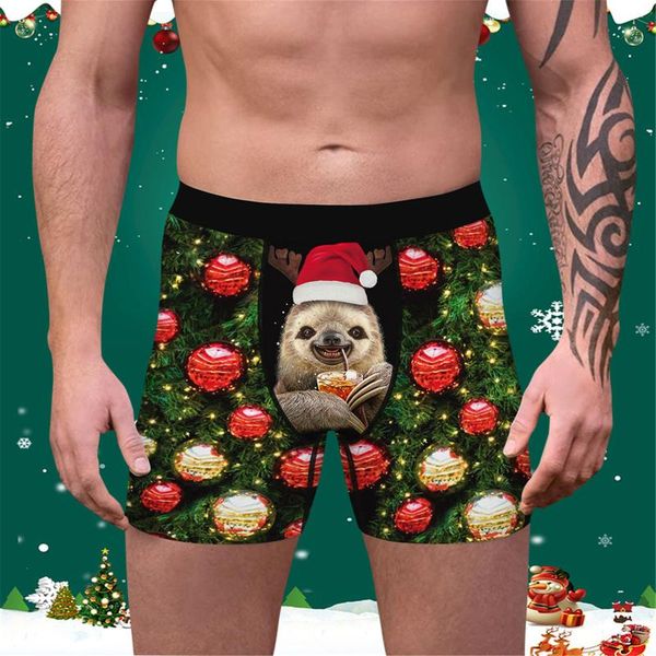 men's printing underwear christmas print slim breathable sports underwear long flat pants men clothing ropa hombre, Black;white
men's printing underwear christmas print slim breathable sports underwear long flat pants men clothing ropa hombre, Black;white
