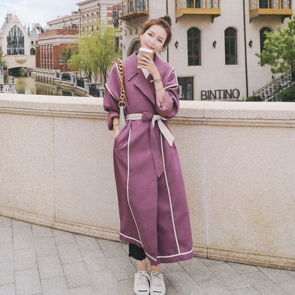 2021 new female blouse new spring contrast long korean lapel loose double breasted british style women's coat 7q 9jh2, Black;brown
2021 new female blouse new spring contrast long korean lapel loose double breasted british style women's coat 7q 9jh2, Black;brown