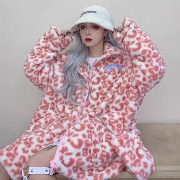 women designers clothes 2020 fashion loose type pink lamb feather medium style leopard print jiarong woman cardigan women fall clothing, Black;brown
women designers clothes 2020 fashion loose type pink lamb feather medium style leopard print jiarong woman cardigan women fall clothing, Black;brown