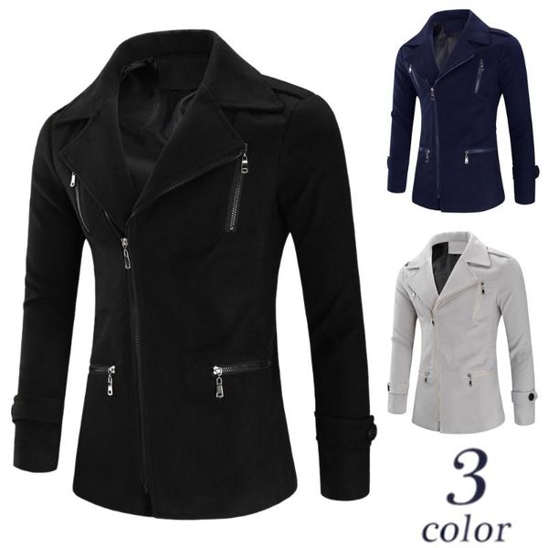 autumn and winter new style men slim fit trench coat men's coat solid color cool zipper accories england mid-length overcoat, Black
autumn and winter new style men slim fit trench coat men's coat solid color cool zipper accories england mid-length overcoat, Black