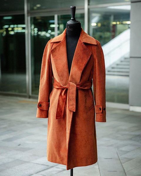 men's wool & blends 2021 winter corduroy long coat sleeve belt v-neck fashion home casual business style overcoat, Black
men's wool & blends 2021 winter corduroy long coat sleeve belt v-neck fashion home casual business style overcoat, Black