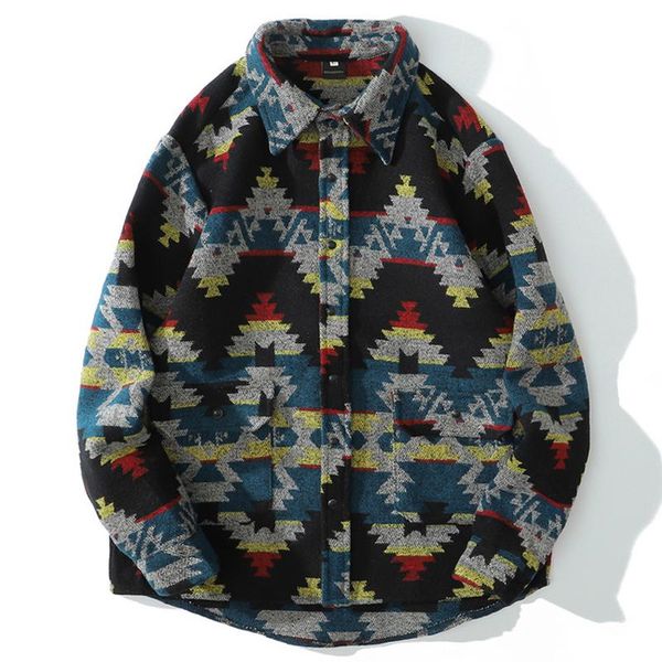 men's casual shirts mens geometry flannel harajuku streetwear 2021 autumn long sleeve blouse hiphop red woolen couple, White;black
men's casual shirts mens geometry flannel harajuku streetwear 2021 autumn long sleeve blouse hiphop red woolen couple, White;black