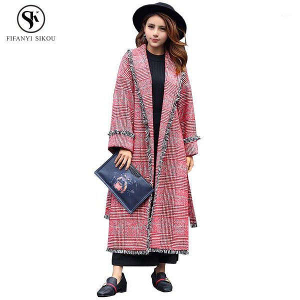 wool coat women's 2018 winter wool blends coat runway fashion tassel belt long plus size outerwear lgp6611, Black
wool coat women's 2018 winter wool blends coat runway fashion tassel belt long plus size outerwear lgp6611, Black