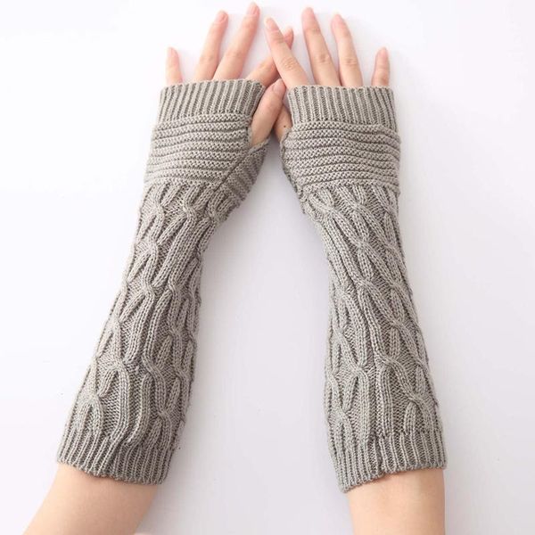 five fingers gloves semi-long autumn winter knitted half fingered hand warmer girls rhombus soft mitten arm sleeves glove, Blue;gray
five fingers gloves semi-long autumn winter knitted half fingered hand warmer girls rhombus soft mitten arm sleeves glove, Blue;gray