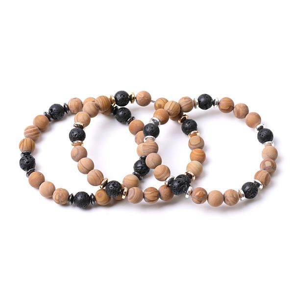 8mm matte wood line stone beads hematite lava stone strand bracelets for women men yoga buddha energy jewelry, Black
8mm matte wood line stone beads hematite lava stone strand bracelets for women men yoga buddha energy jewelry, Black