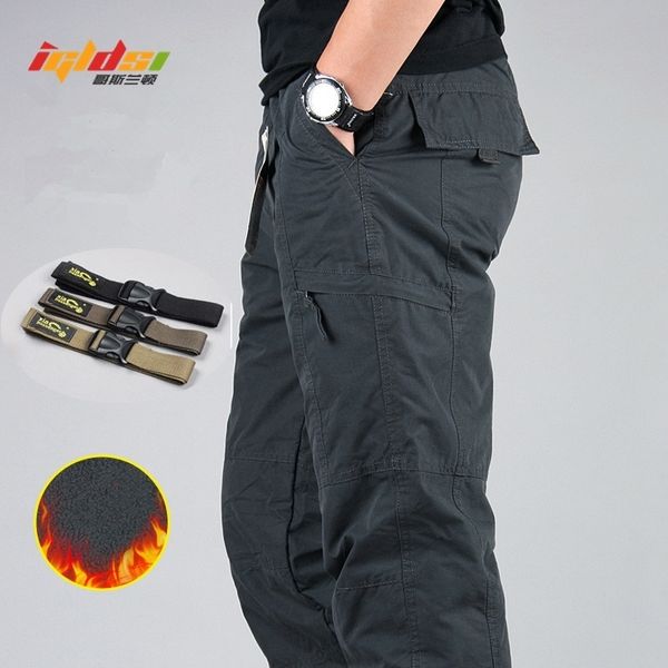 men's waterproof winter cargo pants fleece thick warm pants double layer multi pocket casual military baggy tactical trousers 201027, Black
men's waterproof winter cargo pants fleece thick warm pants double layer multi pocket casual military baggy tactical trousers 201027, Black