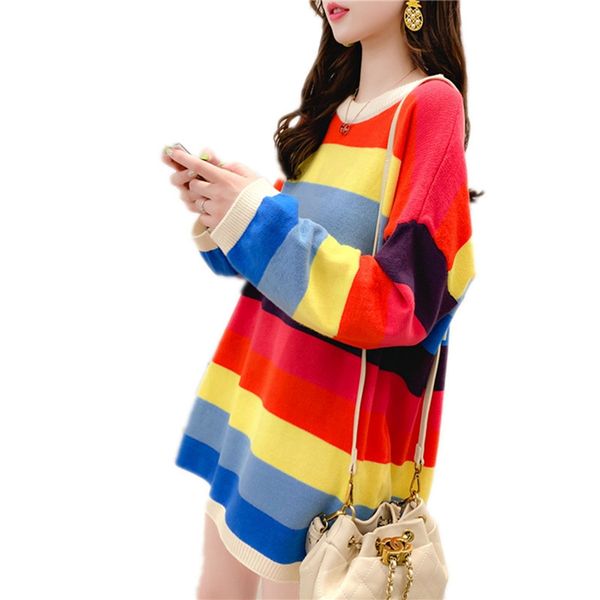 2021 women autumn oversized iris korean style elegant woman striped sweater pullover loose m4dl, White;black
2021 women autumn oversized iris korean style elegant woman striped sweater pullover loose m4dl, White;black