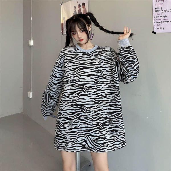 women sweatshirt zebra pattern thin shirt plus fat large size korean style loose 200 kg female autumn siste tibetan meat kg-185, Black
women sweatshirt zebra pattern thin shirt plus fat large size korean style loose 200 kg female autumn siste tibetan meat kg-185, Black