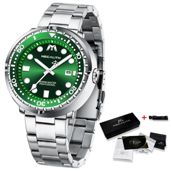 megalith green dialt diving watchs мужская полная сталь спорт ударные кварцевые часы 2020 классический дизайн светящиеся водонепроницаемые ч, Silver
megalith green dialt diving watchs мужская полная сталь спорт ударные кварцевые часы 2020 классический дизайн светящиеся водонепроницаемые ч, Silver