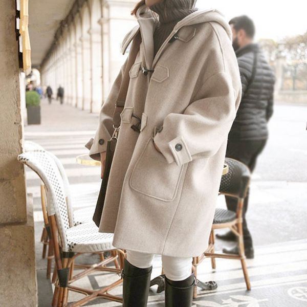 2020 korean winter arrival women streetwear casual sleeve jacket long ladies with hood outerwear horn coat button 686k, Black;brown
2020 korean winter arrival women streetwear casual sleeve jacket long ladies with hood outerwear horn coat button 686k, Black;brown