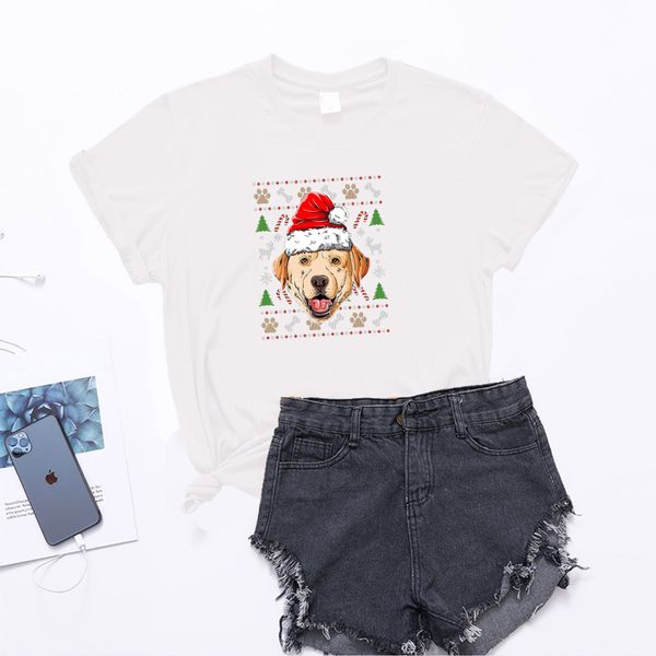 lh20168 christmas christmas hat cartoon cute dog head pattern printing casual all-match round neck short sleeve t-shirt women, White
lh20168 christmas christmas hat cartoon cute dog head pattern printing casual all-match round neck short sleeve t-shirt women, White