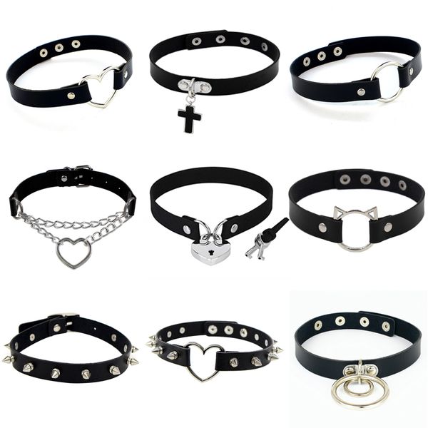 gothic punk rock lock heart necklace leather choker neck round spike rivet collar studded choker necklace body jewelry gift, Silver
gothic punk rock lock heart necklace leather choker neck round spike rivet collar studded choker necklace body jewelry gift, Silver