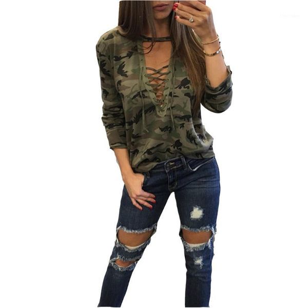 women's t-shirt camo sweatshirt v-neck lace-up hoodies pullovers female long sleeve bandage tracksuits jumper sudaderas mujer a11, White
women's t-shirt camo sweatshirt v-neck lace-up hoodies pullovers female long sleeve bandage tracksuits jumper sudaderas mujer a11, White