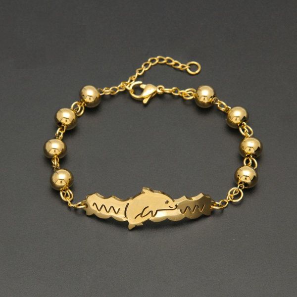 fashion dolphin shape stainless steel bracelet women charm ball chain gold color bracelet classic jewelry accessories, Golden;silver
fashion dolphin shape stainless steel bracelet women charm ball chain gold color bracelet classic jewelry accessories, Golden;silver