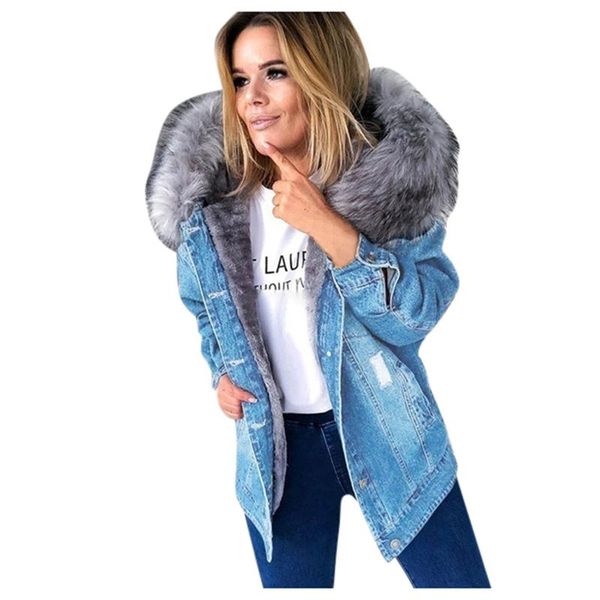 women's add a long - sleeved denim solid color coat with a fur-trimmed collar winter thick warm quilted denim jacket with hood, Black;brown
women's add a long - sleeved denim solid color coat with a fur-trimmed collar winter thick warm quilted denim jacket with hood, Black;brown