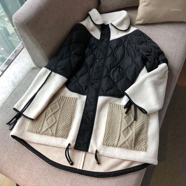 casual women's parkas winter 2020 new 90% down coat women zipper color matching lamb wool splicing knitted pocket jackets women1, Black
casual women's parkas winter 2020 new 90% down coat women zipper color matching lamb wool splicing knitted pocket jackets women1, Black