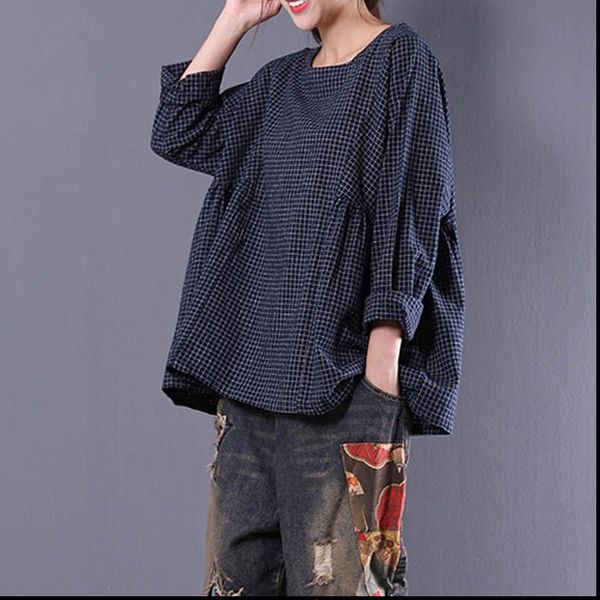 blusas 2021 women crew neck long sleeve plaid check autumn linen casual party pleated flounce blouse shirt plus size, White
blusas 2021 women crew neck long sleeve plaid check autumn linen casual party pleated flounce blouse shirt plus size, White