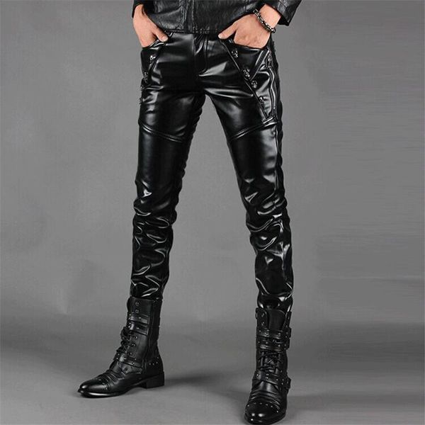 men's pants 2021 winter men pu leather plush thickening legging solid warm trousers for, Black
men's pants 2021 winter men pu leather plush thickening legging solid warm trousers for, Black