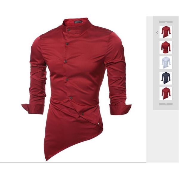 spring and autumn 2019 silk and satin fabric small collar men's self-cultivation shirt pure color men's long sleeve shirt, White;black
spring and autumn 2019 silk and satin fabric small collar men's self-cultivation shirt pure color men's long sleeve shirt, White;black
