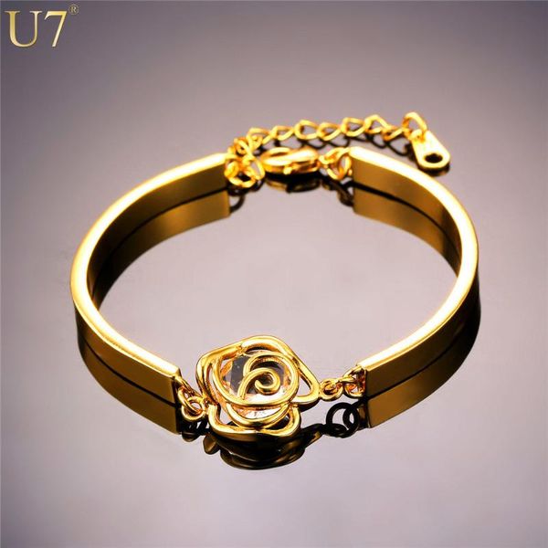 u7 luxury zirconia rose flower trendy gold/silver color zirconia fashion jewelry wholesale bracelet for women h402, Black
u7 luxury zirconia rose flower trendy gold/silver color zirconia fashion jewelry wholesale bracelet for women h402, Black