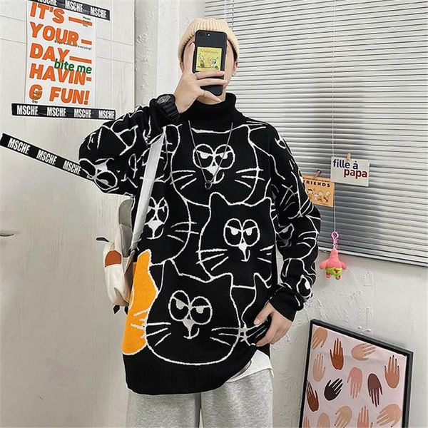 men's sweaters 2021 men turtleneck autumn winter a pack of cats clothes pull -2xl korea style casual standard pullovers warm, White;black
men's sweaters 2021 men turtleneck autumn winter a pack of cats clothes pull -2xl korea style casual standard pullovers warm, White;black