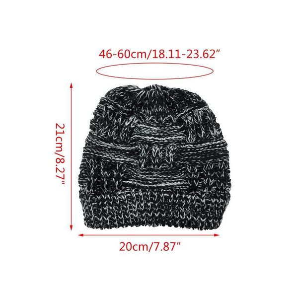 women chunky plaid knitted beanie hat with hole solid color skull cap t8nb, Blue;gray
women chunky plaid knitted beanie hat with hole solid color skull cap t8nb, Blue;gray
